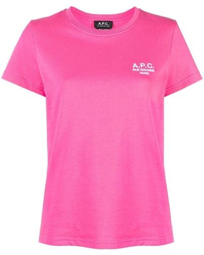 A.P.C. T-shirt Met Logoprint - Roze