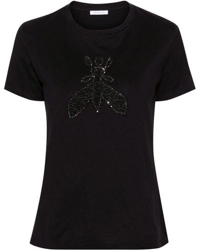 Patrizia Pepe Fly Beaded T-shirt - Black