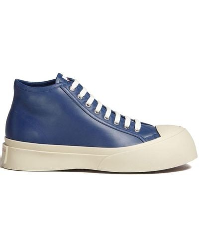 Marni Leather Mid-top Trainers - Blue