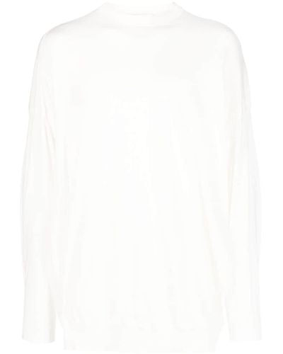 Hed Mayner Drop-shoulder Crew-neck Sweatshirt - White