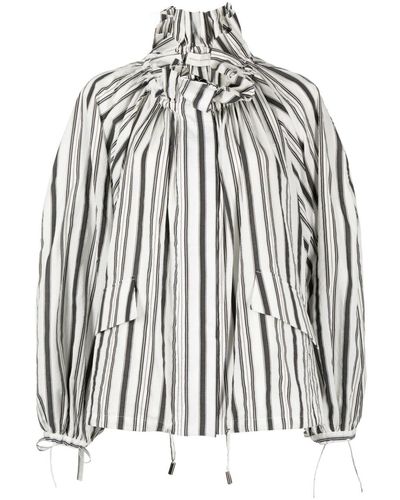 Maison Ullens Striped High-neck Jacket - White