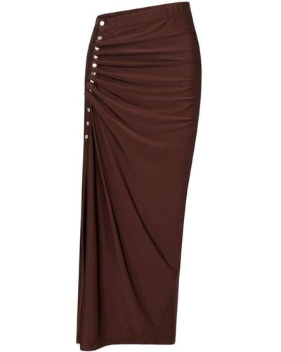 Rabanne Asymmetric High-waist Maxi Skirt - Brown
