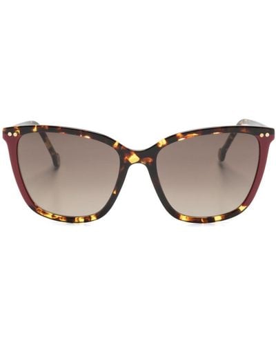 Carolina Herrera Tortoiseshell Square-frame Sunglasses - Brown