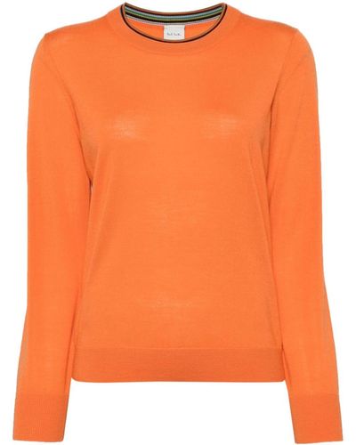 Paul Smith Signature Stripe Wool Sweater - Orange