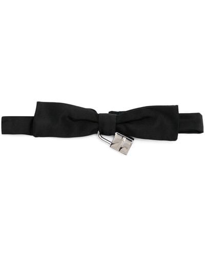 DSquared² Padlock-detail Silk Bow Tie - Black