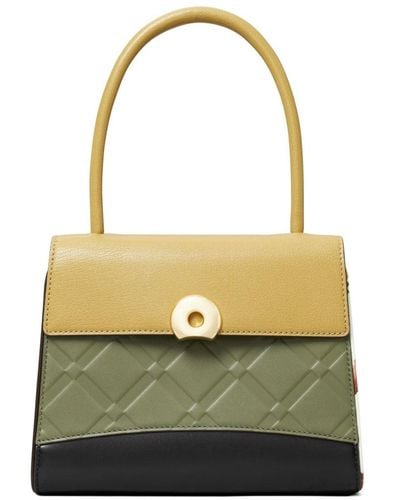 Tory Burch Deville Coloublock Leather Bag - Yellow