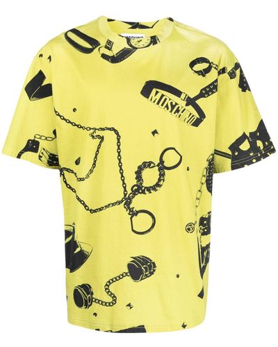 Moschino T-Shirt mit grafischem Print - Gelb