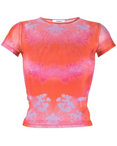 Miaou Abstract Print T-shirt - Pink