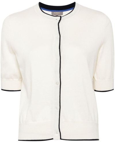 N.Peal Cashmere Short-sleeve Cardigan - White