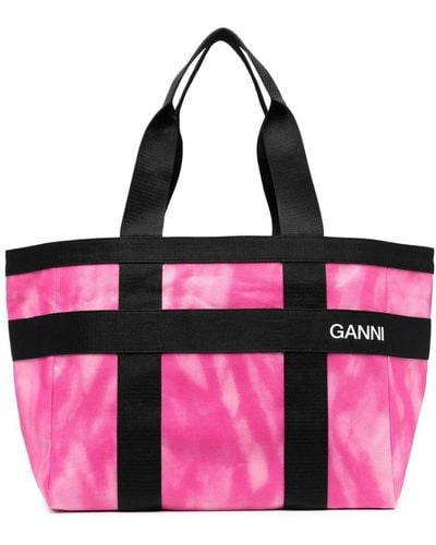Ganni Tie Dye-print Tote Bag - Pink