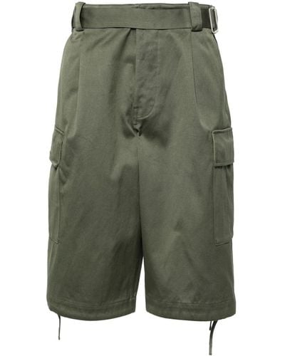 KENZO Army Cargo Cotton Shorts - Green
