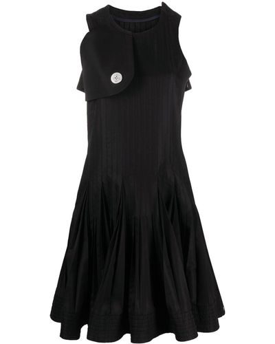 Sacai Pleated Midi Dress - Black