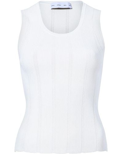 Proenza Schouler Perry Compact Pointelle Rib Knitted Top - White