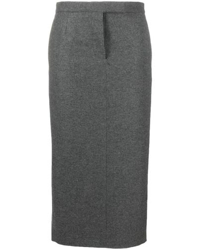 Thom Browne Wool Pencil Skirt - Gray