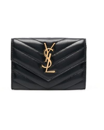 Saint Laurent Portemonnee Met Monogram - Zwart