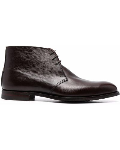 Crockett & Jones Lace-up Leather Ankle Boots - Brown