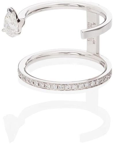 Repossi Serti Sur Vide 18kt White Gold Diamond Ring - Multicolor