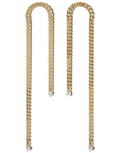 Delfina Delettrez 18kt Yellow Gold Unchain My Art Diamond Drop Earrings - Metallic