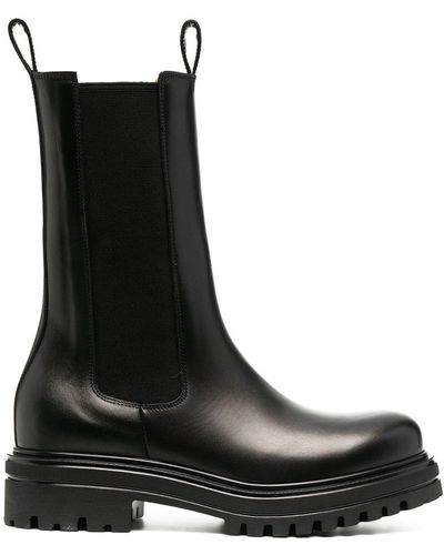 SCAROSSO Chunky Rubber-sole Boots - Black