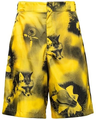 Prada Re-nylon Bermuda Shorts - Yellow