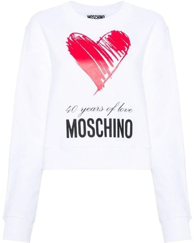Moschino Logo-print Cotton Sweatshirt - Pink