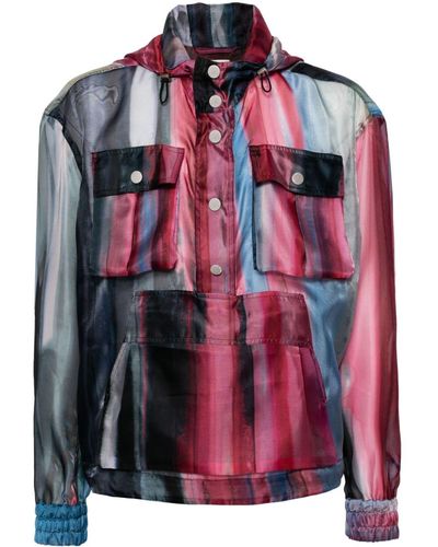 Feng Chen Wang Striped Hooded Jacket - Pink