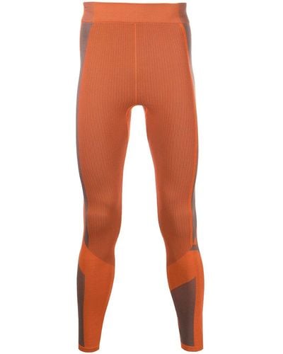 Y-3 Panelled Running legging Tights - Orange