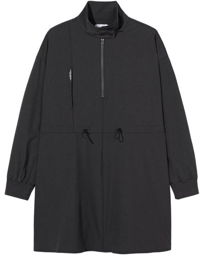 Izzue Half-zip Drawstring-waist Midi Dress - Black