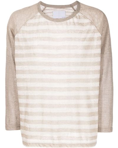 Private Stock Striped Linen Sweater - Natural