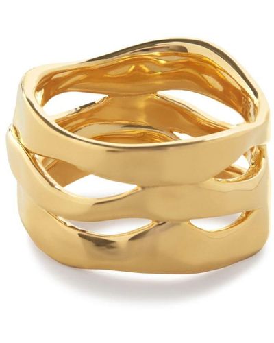 Monica Vinader The Wave Triple-band Ring - Metallic