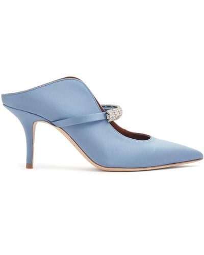 Malone Souliers Bella 70mm Crystal-embellished Mules - Blue