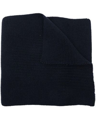 Woolrich Ribbed-knit Wool Scarf - Blue