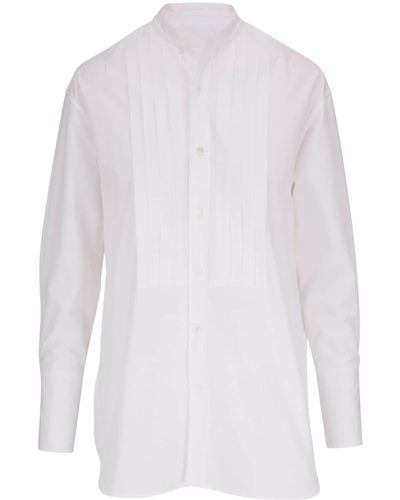 Nili Lotan Collarless Button-down Shirt - White
