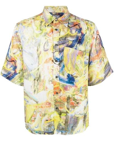 DIESEL Camisa con estampado abstracto - Metálico