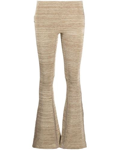 Isa Boulder Tent Knitted Flared Trousers - Natural