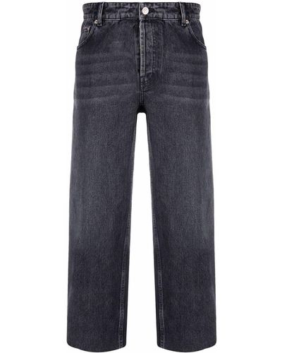 Balenciaga Cropped Straight-leg Jeans - Black