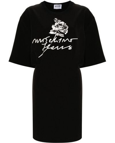 Moschino Jeans Abito modello T-shirt con stampa - Nero