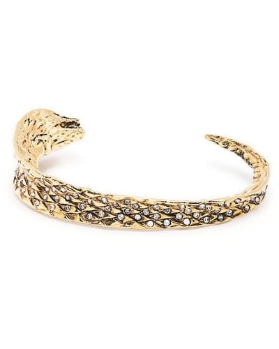 Saint Laurent Cobra Crystal-embellished Cuff Bracelet - Multicolour