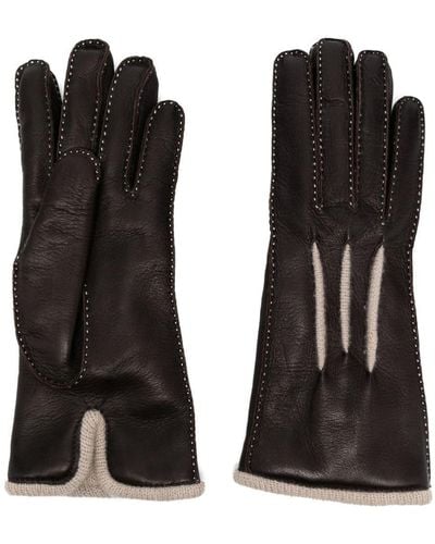 Moorer Guanto Nappa-leather Gloves - Black