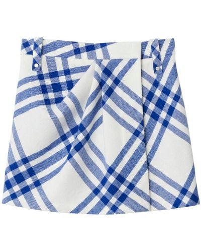 Burberry Minifalda a cuadros - Azul