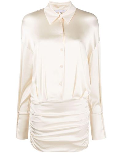 Patrizia Pepe Satin Shirt-style Dress - White