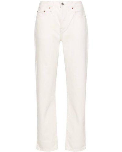 Levi's 501 Cropped-Jeans mit hohem Bund - Weiß