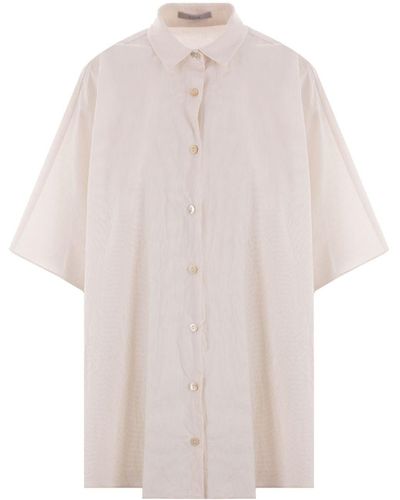 Dusan Button-up Corduroy Cotton Shirt - White