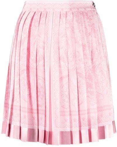 Versace Minifalda Barocco plisada - Rosa