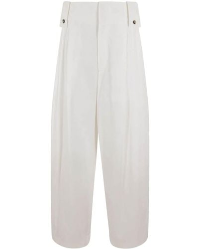 Bottega Veneta High-waisted Wide-leg Trousers - White