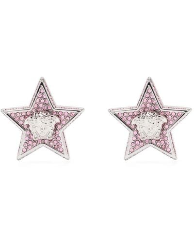 Versace Medusa Star Crystal-embellished Stud Earrings - Metallic