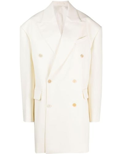Wardrobe NYC Double-breasted Wool Coat - White