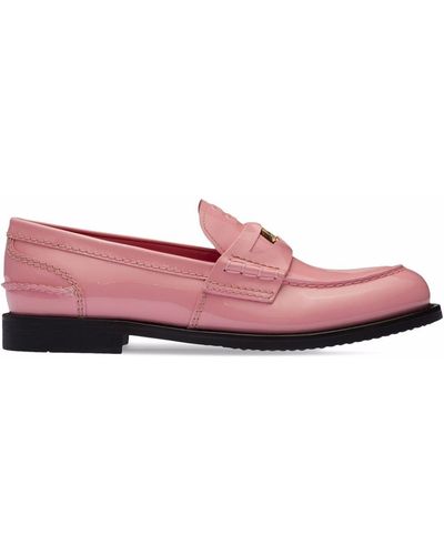 Miu Miu Patent Leather Penny Loafers - Pink
