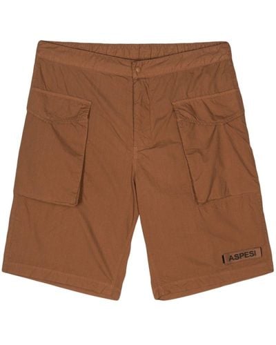 Aspesi Shorts mit Logo-Patch - Braun
