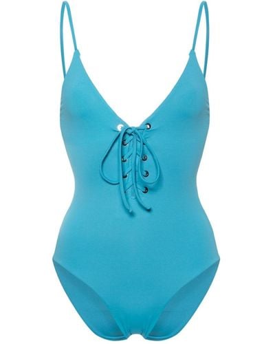 FEDERICA TOSI Mia Lace-up Swimsuit - Blue